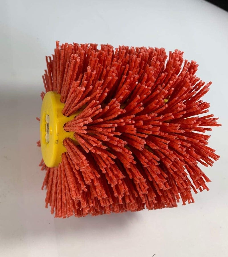 Signi Abrasive Nylon Drawing Wheel Drum Burnishing Brush for Wood polishing 1 Pack (60 Grrit, Red Color Nylon) - Image 2